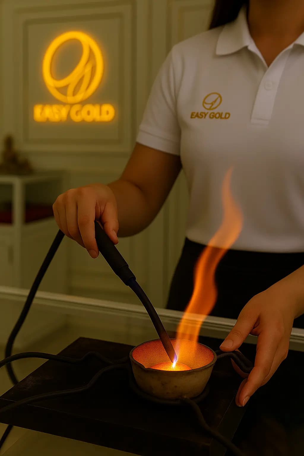 ขั้นตอนการหลอมทองและตรวจสอบโลหะมีค่าที่ EasyGold